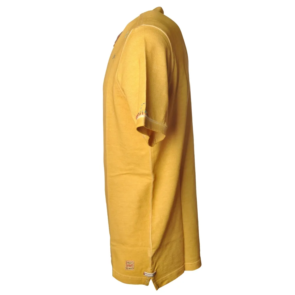 BoB Company - Polo Manica Corta Tre Bottoni - Giallo - T-Shirt - Made in Italy - Luxury Exclusive Collection